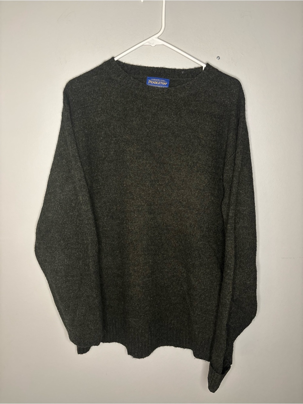 Pendleton Men's Crewneck Wool Sweater - Olive Green